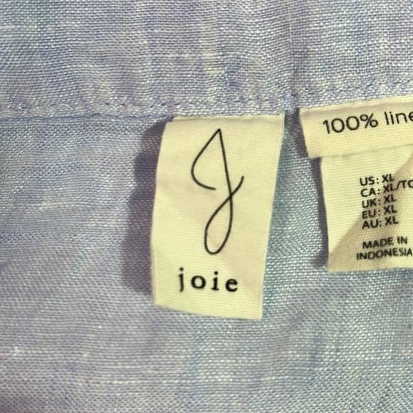 Joie 100% Linen Top Light Blue Women’s Size XL - Picture 5 of 6